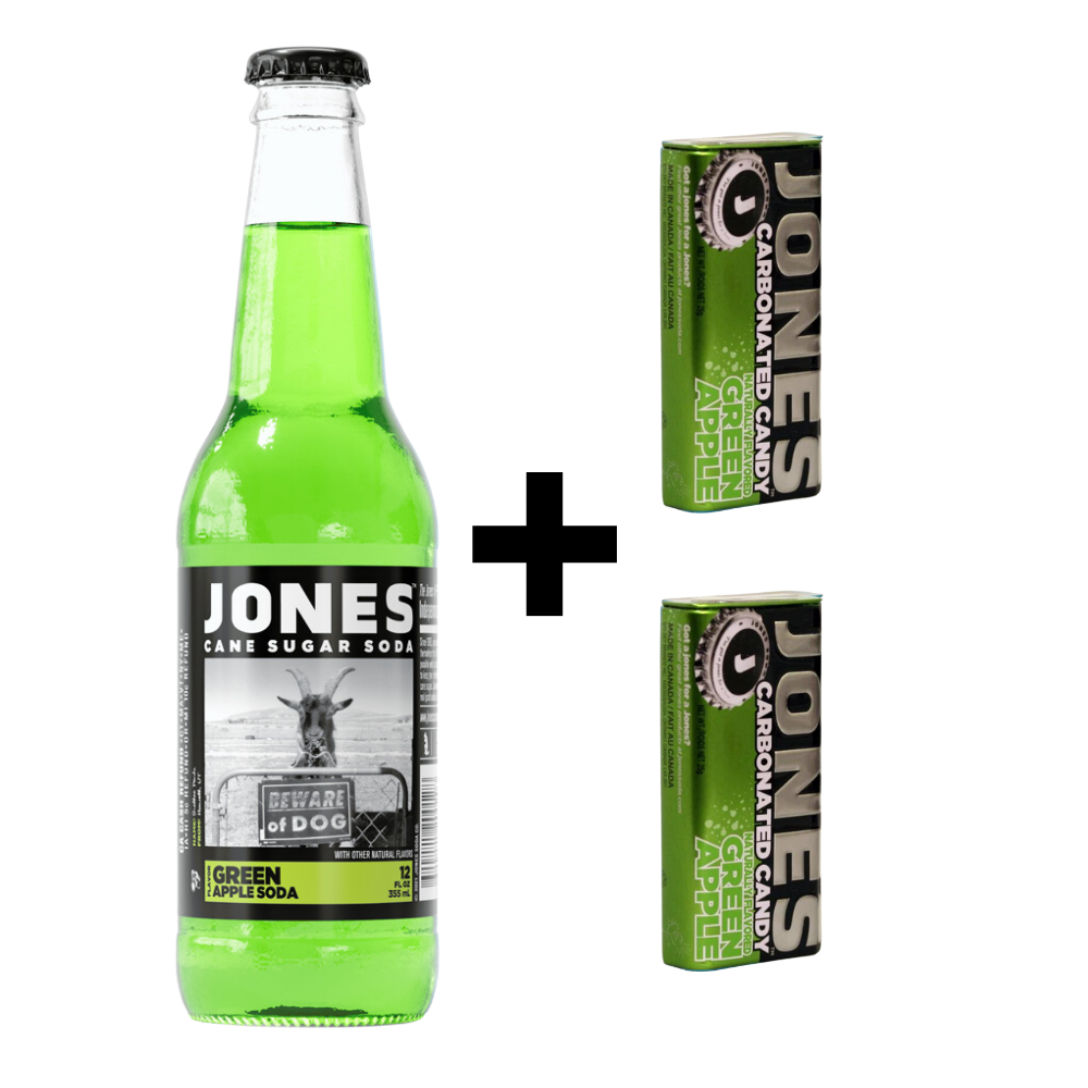 Soda aux pommes vertes et au sucre de canne JONES